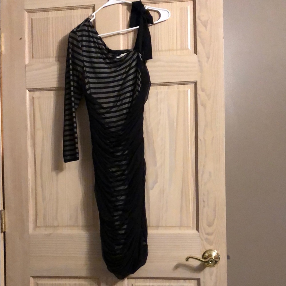 Chic Black Striped Dress